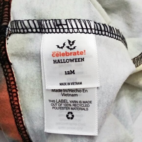 Spooky WAY TO CELEBRATE Halloween Tie Dye Baby Leggings Bats Spiders Sz 12 Mths - Picture 4 of 6